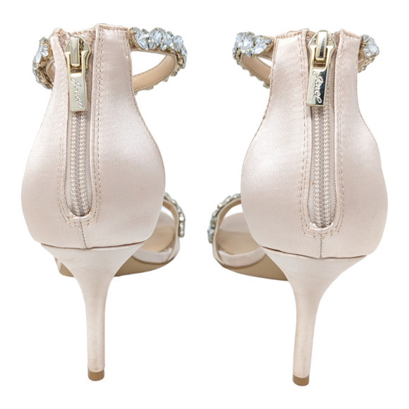 Jewel Badgely Mischka Caroline Rhinestone Ankle Strap Evening Heels Size 9 - Picture 6 of 8